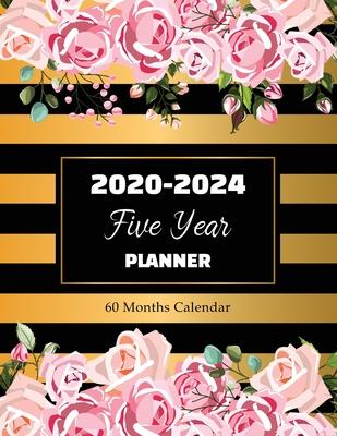 2020-2024 Five Year Planner: Pink Roses Flowers - Calendar 2020-2024 Planner - Yearly Planner Appointment - 60 Months Organize Calendar Logbook - M
