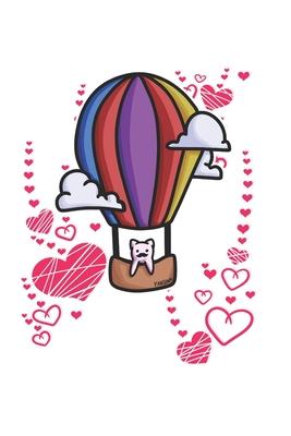Hot Air Balloon Heart Cat Notebook: Graph Paper Journal 6x9 - 120 Pages