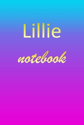 Lillie: Blank Notebook - Wide Ruled Lined Paper Notepad - Writing Pad Practice Journal - Custom Personalized First Name Initia