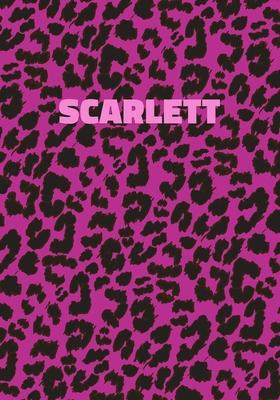 Scarlett: Personalized Pink Leopard Print Notebook (Animal Skin Pattern). College Ruled (Lined) Journal for Notes, Diary, Journa