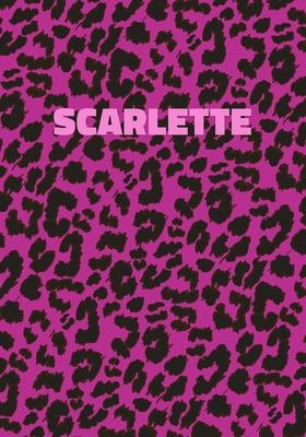 Scarlette: Personalized Pink Leopard Print Notebook (Animal Skin Pattern). College Ruled (Lined) Journal for Notes, Diary, Journa