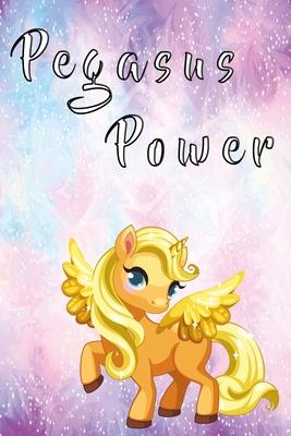 Pegasus power notebook: Notebook, Diary and Journal with 120 Lined Pages Angelically Pony with stars