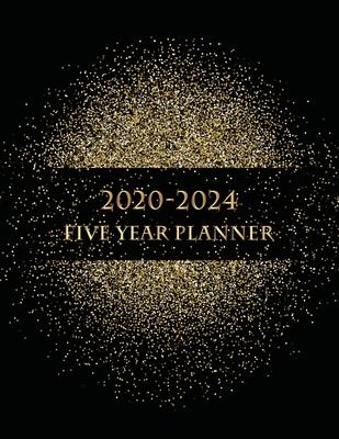 2020-2024 Five Year Planner: Gold Glitter - 60 Months Organize Calendar Logbook - 2020-2024 Calendar Planner - Yearly Planner Appointment - Monthly