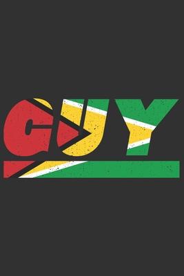 Guy: Guyana notebook with lined 120 pages in white. College ruled memo book with the guyana flag