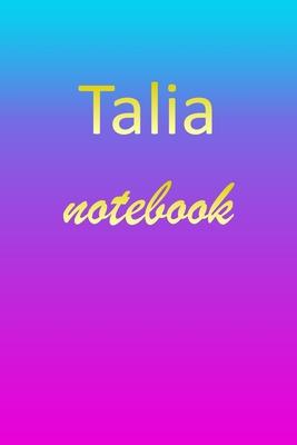 Talia: Blank Notebook - Wide Ruled Lined Paper Notepad - Writing Pad Practice Journal - Custom Personalized First Name Initia