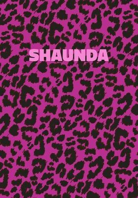 Shaunda: Personalized Pink Leopard Print Notebook (Animal Skin Pattern). College Ruled (Lined) Journal for Notes, Diary, Journa