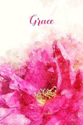 Grace: Pink Floral Personalized Name Journal for Women 6x9