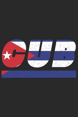 Cub: Cuba notebook with lined 120 pages in white. College ruled memo book with the cuban flag