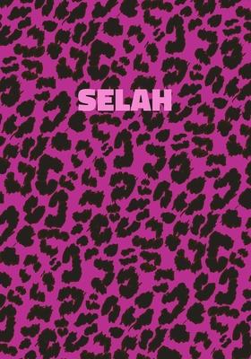 Selah: Personalized Pink Leopard Print Notebook (Animal Skin Pattern). College Ruled (Lined) Journal for Notes, Diary, Journa