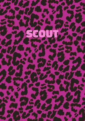 Scout: Personalized Pink Leopard Print Notebook (Animal Skin Pattern). College Ruled (Lined) Journal for Notes, Diary, Journa