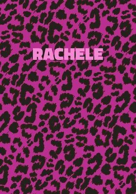 Rachele: Personalized Pink Leopard Print Notebook (Animal Skin Pattern). College Ruled (Lined) Journal for Notes, Diary, Journa