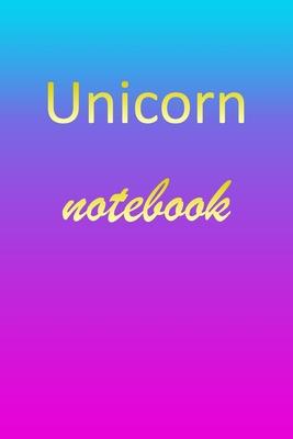 Unicorn: Blank Notebook - Wide Ruled Lined Paper Notepad - Writing Pad Practice Journal - Custom Personalized First Name Initia