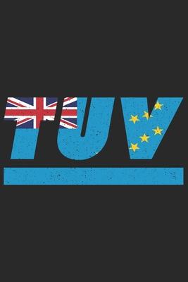 Tuv: Tuvalu notebook with lined 120 pages in white. College ruled memo book with the tuvalu flag