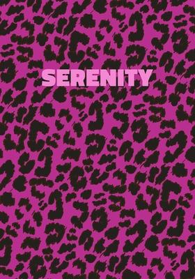 Serenity: Personalized Pink Leopard Print Notebook (Animal Skin Pattern). College Ruled (Lined) Journal for Notes, Diary, Journa