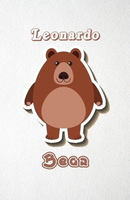Leonardo Bear A5 Lined Notebook 110 Pages: Funny Blank Journal For Wide Animal Nature Lover Zoo Relative Family Baby First Last Name. Unique Student T