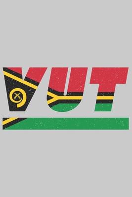 Vut: Vanuatu notebook with lined 120 pages in white. College ruled memo book with the vanuatuan flag