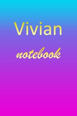 Vivian: Blank Notebook - Wide Ruled Lined Paper Notepad - Writing Pad Practice Journal - Custom Personalized First Name Initia