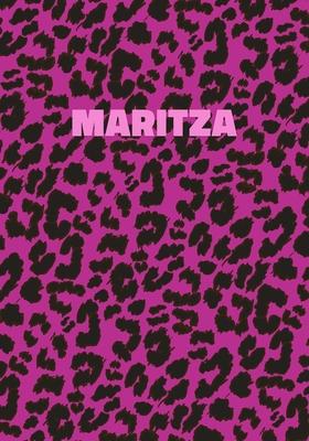 Maritza: Personalized Pink Leopard Print Notebook (Animal Skin Pattern). College Ruled (Lined) Journal for Notes, Diary, Journa