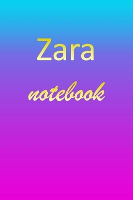 Zara: Blank Notebook - Wide Ruled Lined Paper Notepad - Writing Pad Practice Journal - Custom Personalized First Name Initia