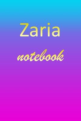 Zaria: Blank Notebook - Wide Ruled Lined Paper Notepad - Writing Pad Practice Journal - Custom Personalized First Name Initia