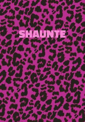 Shaunte: Personalized Pink Leopard Print Notebook (Animal Skin Pattern). College Ruled (Lined) Journal for Notes, Diary, Journa