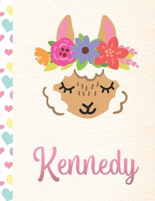 Kennedy: 2020. Personalized Weekly Llama Planner For Girls. 8.5x11 Week Per Page 2020 Planner/Diary With Pink Name
