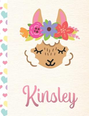 Kinsley: 2020. Personalized Weekly Llama Planner For Girls. 8.5x11 Week Per Page 2020 Planner/Diary With Pink Name