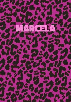 Marcela: Personalized Pink Leopard Print Notebook (Animal Skin Pattern). College Ruled (Lined) Journal for Notes, Diary, Journa