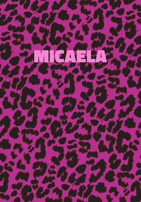 Micaela: Personalized Pink Leopard Print Notebook (Animal Skin Pattern). College Ruled (Lined) Journal for Notes, Diary, Journa
