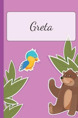 Greta: Personalized Name Notebook for Girls - Custemized with 110 Dot Grid Pages - Custom Journal as a Gift for your Daughter
