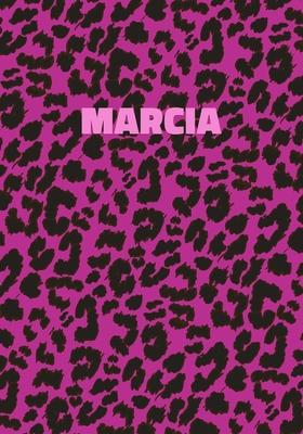 Marcia: Personalized Pink Leopard Print Notebook (Animal Skin Pattern). College Ruled (Lined) Journal for Notes, Diary, Journa