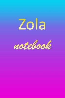 Zola: Blank Notebook - Wide Ruled Lined Paper Notepad - Writing Pad Practice Journal - Custom Personalized First Name Initia