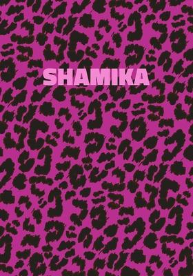Shamika: Personalized Pink Leopard Print Notebook (Animal Skin Pattern). College Ruled (Lined) Journal for Notes, Diary, Journa