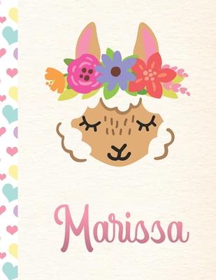 Marissa: 2020. Personalized Weekly Llama Planner For Girls. 8.5x11 Week Per Page 2020 Planner/Diary With Pink Name