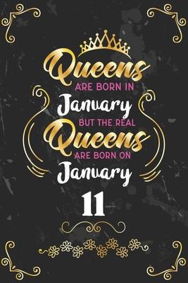 Queens Are Born In January But The Real Queens Are Born On January 6: Funny Blank Lined Notebook Gift for Women and Birthday Card Alternative for Frie
