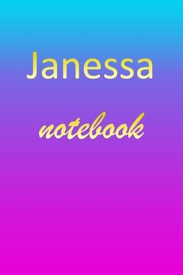 Janessa: Blank Notebook - Wide Ruled Lined Paper Notepad - Writing Pad Practice Journal - Custom Personalized First Name Initia