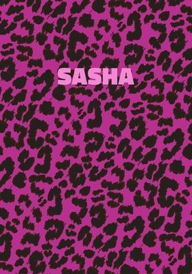 Sasha: Personalized Pink Leopard Print Notebook (Animal Skin Pattern). College Ruled (Lined) Journal for Notes, Diary, Journa