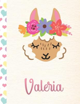 Valeria: 2020. Personalized Weekly Llama Planner For Girls. 8.5x11 Week Per Page 2020 Planner/Diary With Pink Name
