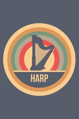 Harp: Retro Vintage Notebook 6 x 9 (A5) Graph Paper Squared Journal Gift for Harpists And Harpe Lovers (108 Pages)