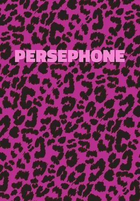 Persephone: Personalized Pink Leopard Print Notebook (Animal Skin Pattern). College Ruled (Lined) Journal for Notes, Diary, Journa