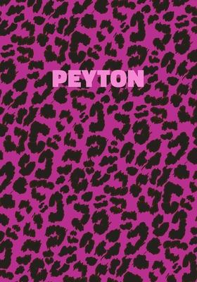Peyton: Personalized Pink Leopard Print Notebook (Animal Skin Pattern). College Ruled (Lined) Journal for Notes, Diary, Journa