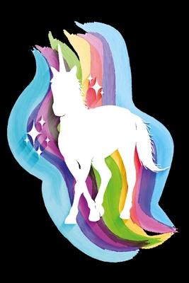 walking rainbow unicorn black: Notebook, Diary and Journal with 120 Lined Pages Sweet Rainbow Uniorn