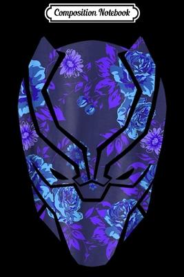 Composition Notebook: Marvel Avengers Black Panther Floral Mask Graphic Journal/Notebook Blank Lined Ruled 6x9 100 Pages