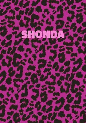Shonda: Personalized Pink Leopard Print Notebook (Animal Skin Pattern). College Ruled (Lined) Journal for Notes, Diary, Journa