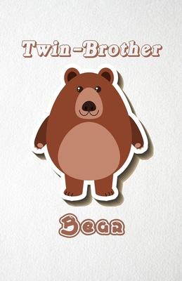 Twin-Brother Bear A5 Lined Notebook 110 Pages: Funny Blank Journal For Wide Animal Nature Lover Zoo Relative Family Baby First Last Name. Unique Stude