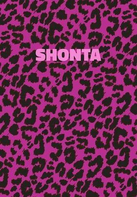Shonta: Personalized Pink Leopard Print Notebook (Animal Skin Pattern). College Ruled (Lined) Journal for Notes, Diary, Journa