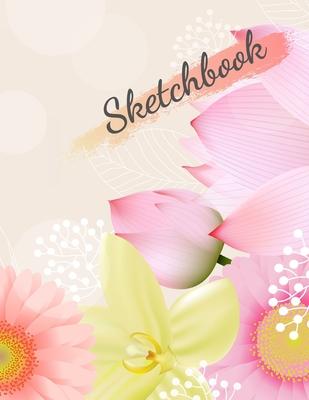 Sketchbook: 8.5X11 inches notebook, blank page journal, 100 pages plank paper for sketcher, kids, boys, girls, women, flower lover