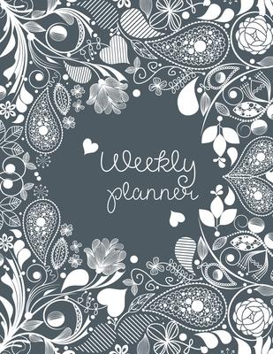 Weekly Planner: 2020 - White Floral 52 Week Monthly Weekly Planner with Calendar