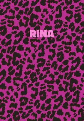 Rina: Personalized Pink Leopard Print Notebook (Animal Skin Pattern). College Ruled (Lined) Journal for Notes, Diary, Journa