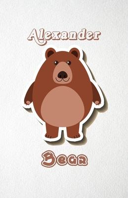 Alexander Bear A5 Lined Notebook 110 Pages: Funny Blank Journal For Wide Animal Nature Lover Zoo Relative Family Baby First Last Name. Unique Student
